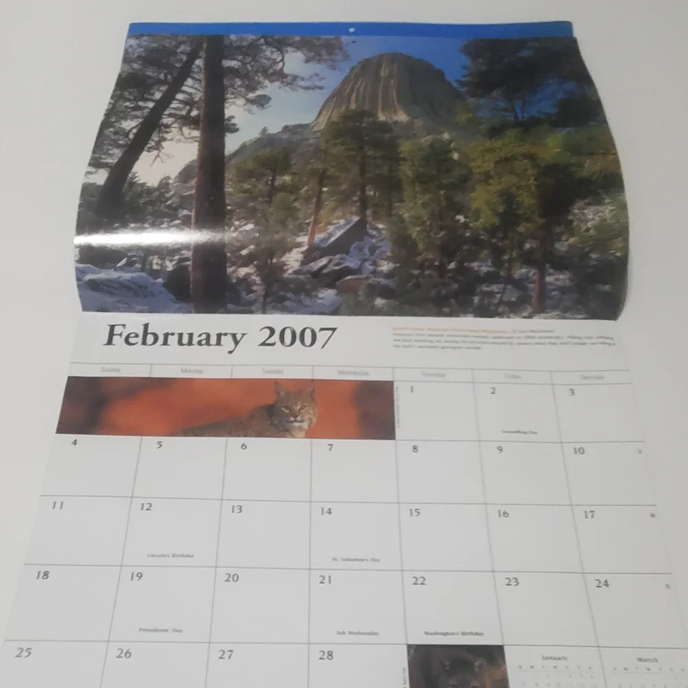 5/$15 Paper Crafting 2007 Calendar National Parks